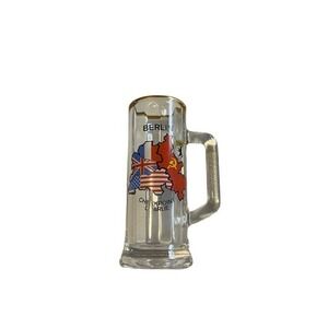 5/$25 Berlin double shot glass Checkpoint Charlie beer glass shaped